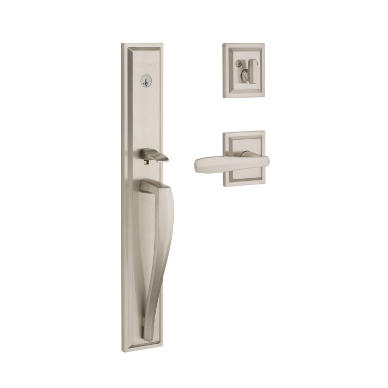 Handleset with Deadbolt and Torrey Door Lever and Rosette