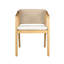 Chaise de patio pour 2 personnes en bois avec dossier en corde élastique et coussin de fixation amovible