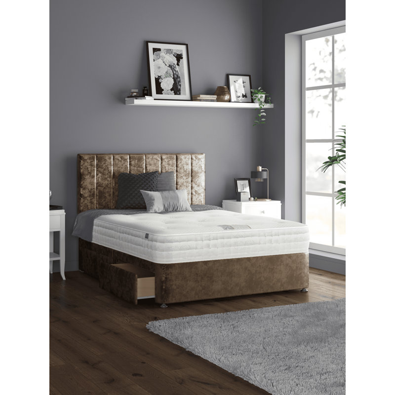 Ohiowa Upholstered Divan Bed, Super King (6'), Truffle, 4 Drawers