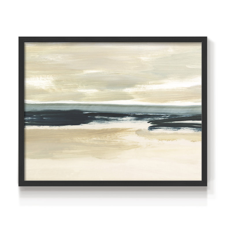 Sable et mer I - impression encadrée - réarmable, H 11 po x l 14 po, Noir, noir, noir, noir
