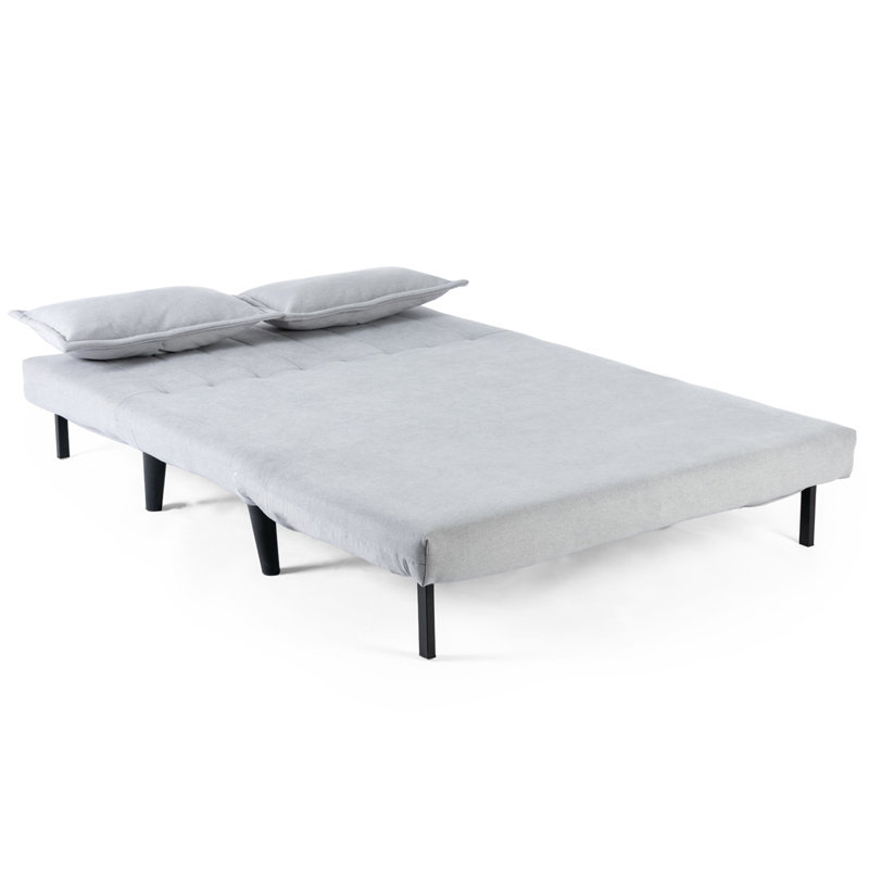 Nari 125.5Cm Linen Armless Sofa Bed, Grey
