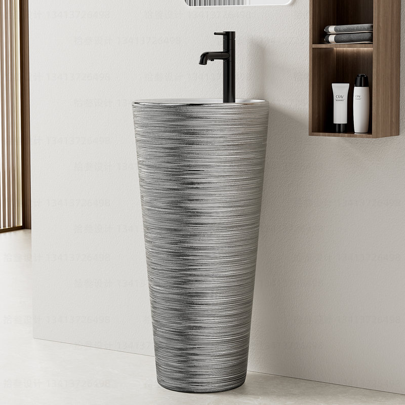 Lavabo de salle de bain 33 po, Argent argent