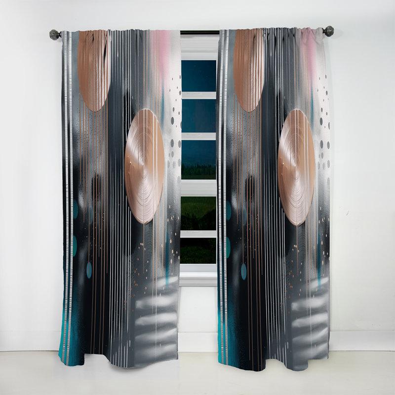 Bering - Whispers Of Marble III - Rideau en marbre abstrait - Velours obscurcissant - 1 panneau, L 52 po x L 108 po