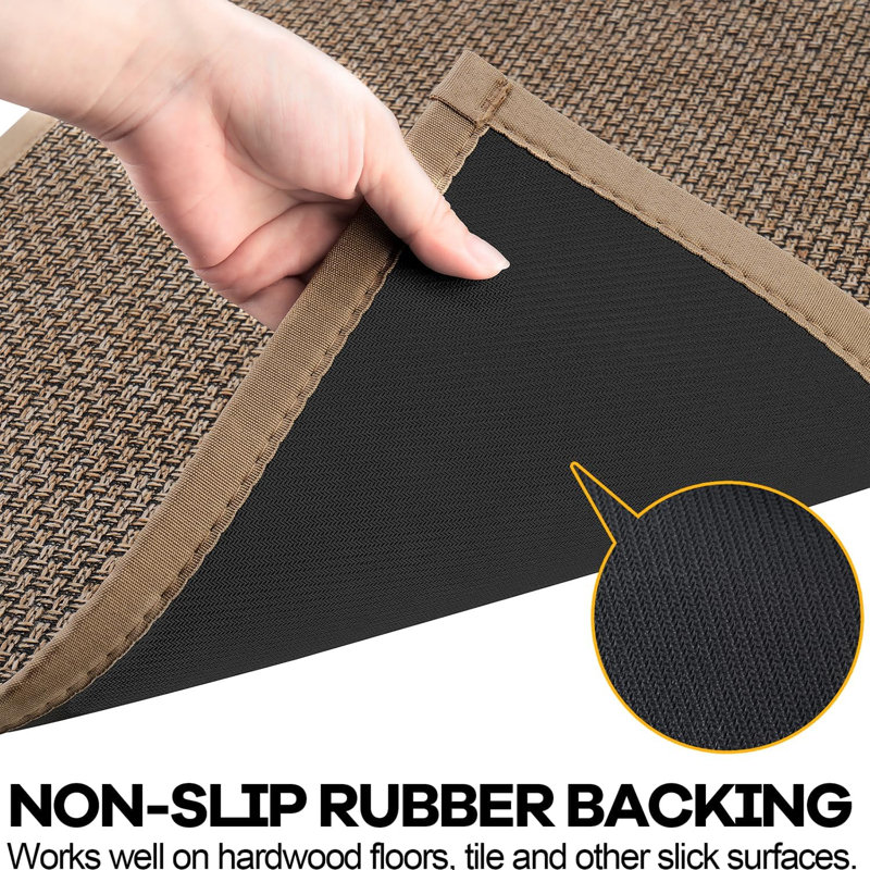 Brown 36"x24" Non-slip Kitchen Rug