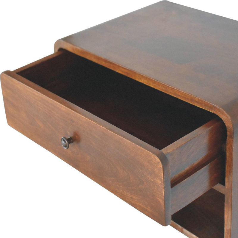 Table de chevet en bois massif Karlow, Brun