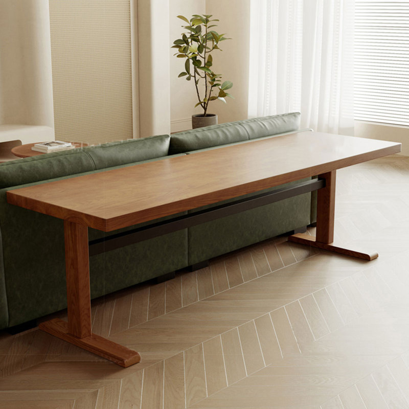 Bureau rectangulaire en bois massif noyer clair, H 29,53 po x l 70,87 po x P 23,62 po