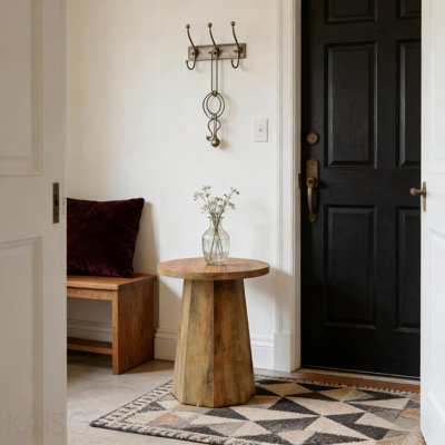 Wooden Coffee Table, Small End Table, Side Table, Round Reading Table