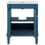 Meuble-lavabo 24 po avec lavabo supérieur, meuble de rangement moderne à 2 niveaux, meuble-lavabo simple, grandes tablettes de rangement