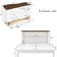 Commode convertible, capacité de 400 lb, double, coffre de style noyer blanc avec station de charge, grand tiroir de rangement, double, et plus-206627875