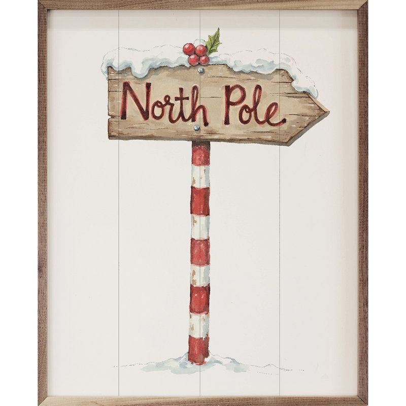 Panneau de Noël au pôle Nord, H 30 po x l 24 po