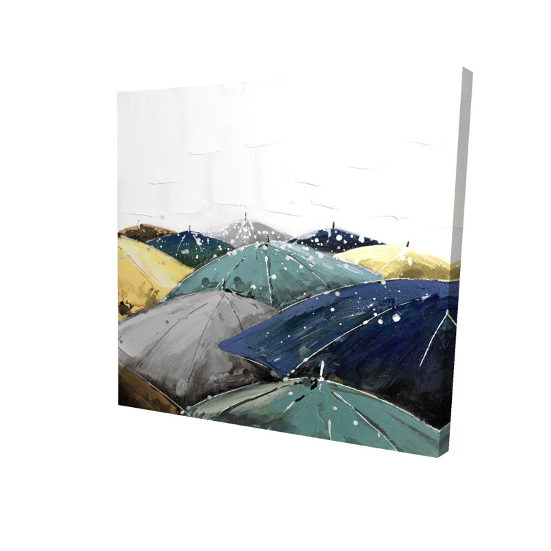 Blue Umbrellas Canvas - Unique Home Decor Wall Art