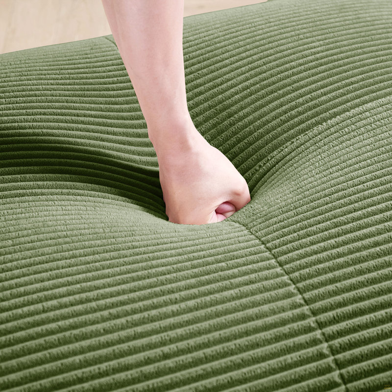 Canapé modulaire en L sans assemblage ergonomique, 3, Vert olive, 27,5 po H x 116,1 po L x 69,2 po P