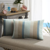 Striped Sunbrella® Indoor/Outdoor Reversible Throw Pillow