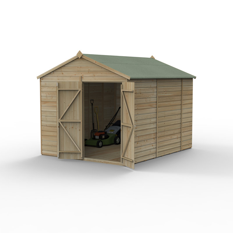 Beckwood 7 ft. 7 in. W x 8 ft. 7 in. D Solid Wood Apex Garden Shed