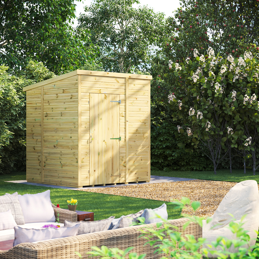 Powersheds 6 x 6ft Premium Pressure Treated Timber Windowless Pent Garden Shed
