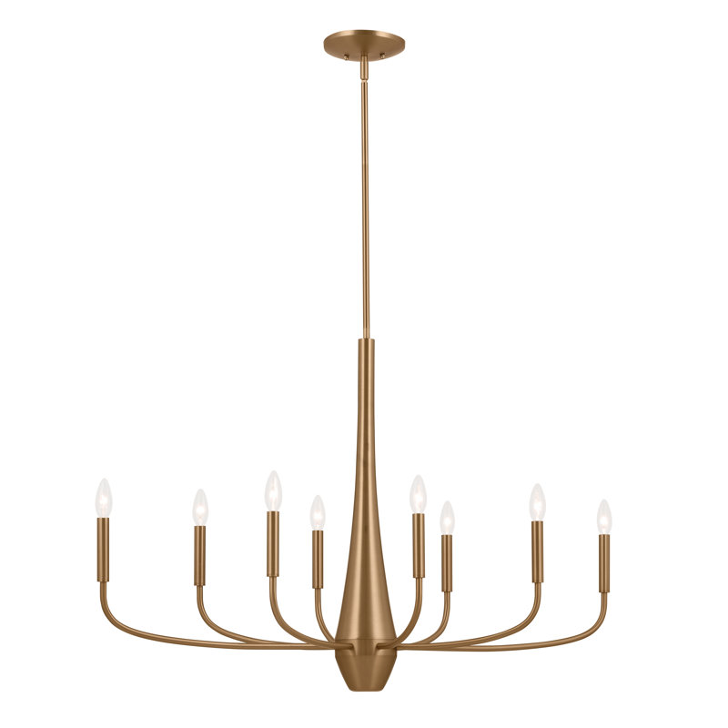 Lustre classique à 8 lumières Asime, Bronze champagne