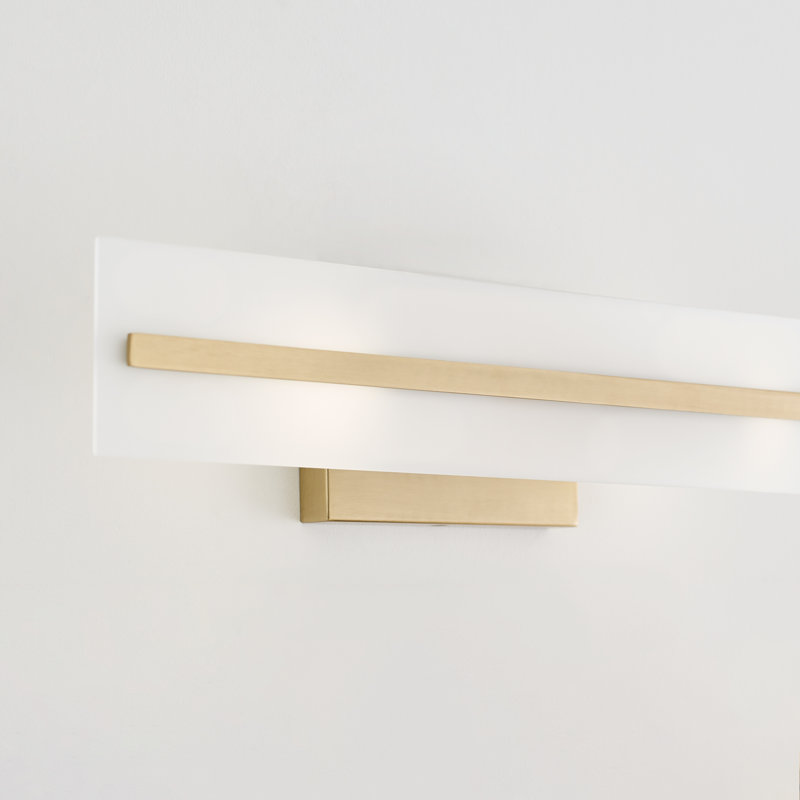 Vanity Light, Satin Brass, 2, 7"H x 24"W x 4.88"D