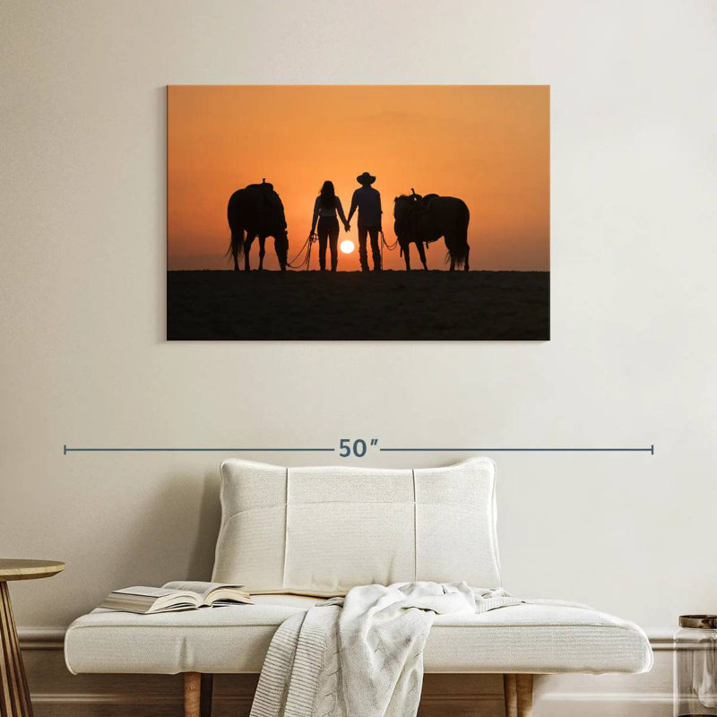 Couple de cowboys Hardie, H 26 po x l 39 po