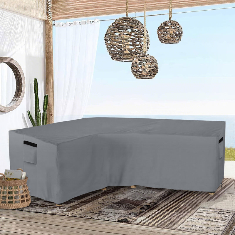Patio Right-Facing L-Shape Section Cover, 83'' x 104'', Waterproof Anti-UV Dustproof All-weather Patio Furniture Cover, Gray