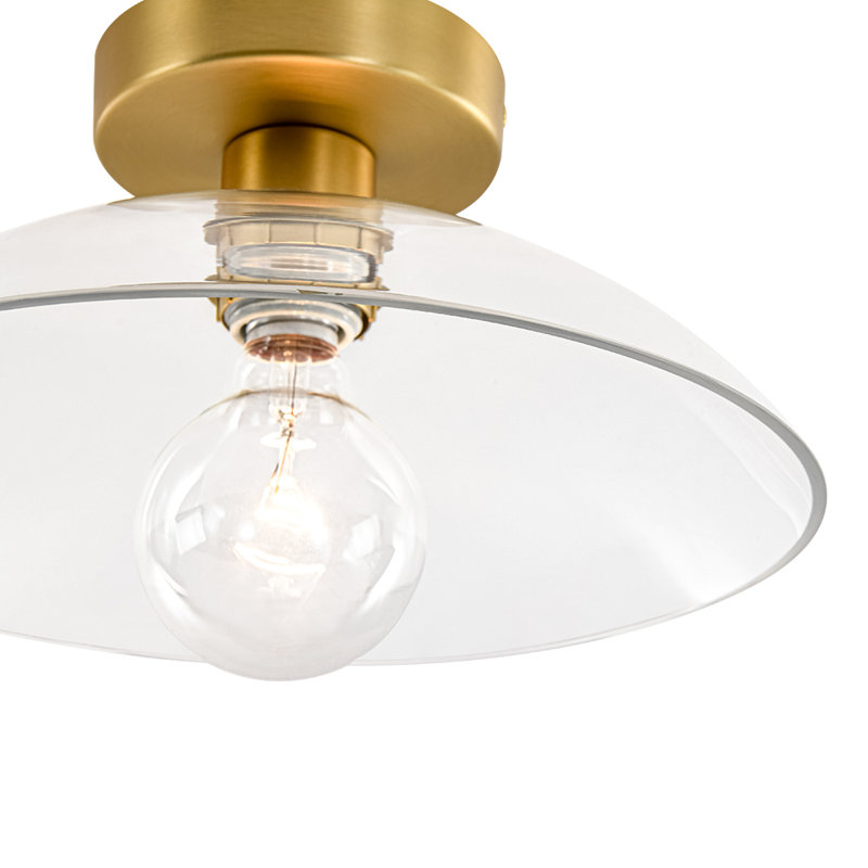 Plafonnier semi-encastré en verre 1 lumière