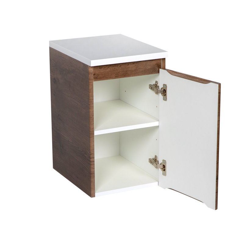Ensemble de meuble-lavabo autoportant moderne avec lavabo Julizza, Bois de rose