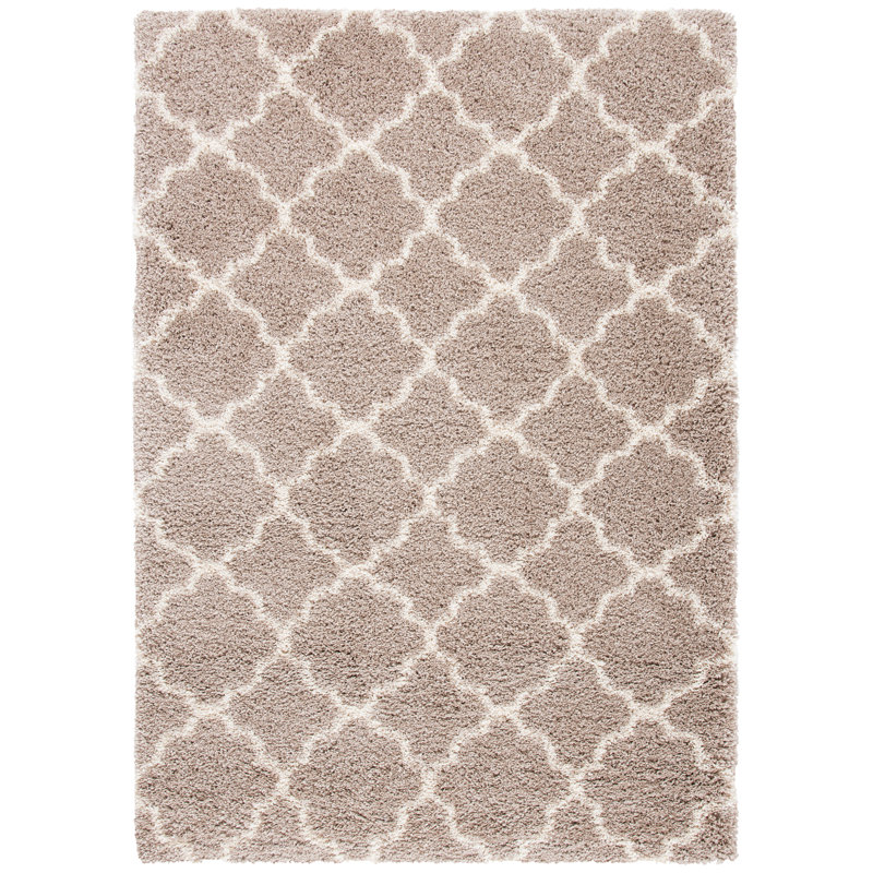 Bonaire Performance Geometric Rug, Rectangle 5'3" x 7'6", Light Grey/Ivory