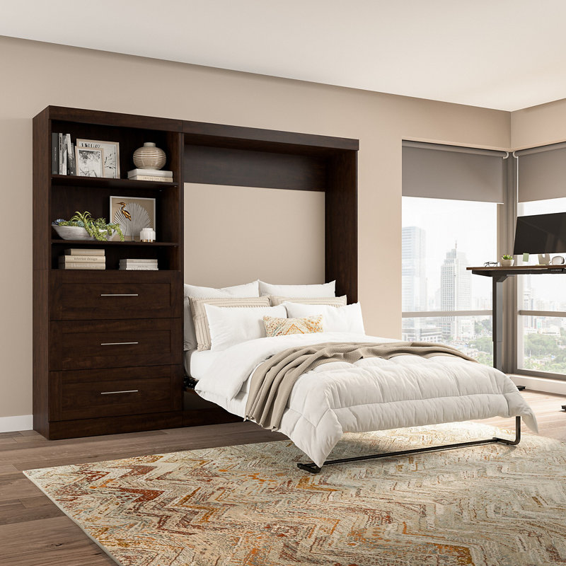 Arlex Storage Murphy Bed, Chocolate, Full / Double