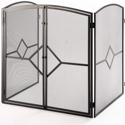 Kamingitter Essence mit 3 Paneelen aus Stahl