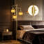 Lampe sur pied moderne moderne avec lumières à DEL à intensité variable et abat-jour en verre orange, grande lampe sur pied pour le salon, la chambre à coucher et la salle à manger
