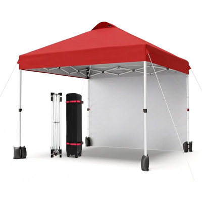 Tente d'auvent 10 x 10 avec pop-up avec sacs de sable, abri extérieur imperméable pour la fête, le camping et le patio