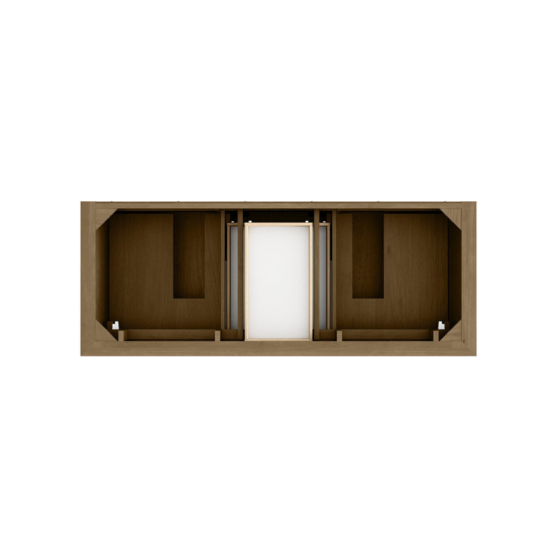 Brookfield 60'' W Double Vanity, Widespread, Honey Oak, Phantome Eclos