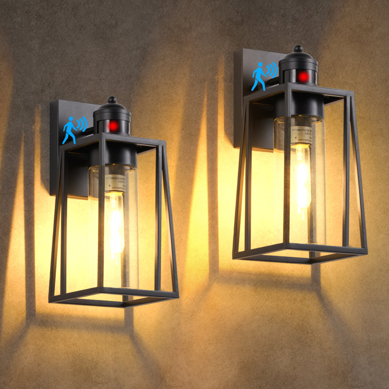 2-Pack Smart Motion Sensor Outdoor Wall Light – Automatic, Energy-Efficient, No Bulbs Included