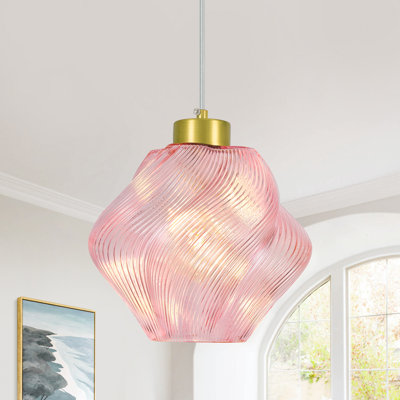 Modern Colorful Glass Pendant Light Fixtures Twisted Glass Shades Hanging Light Fixture for Kitchen Island Bedroom Dining Room