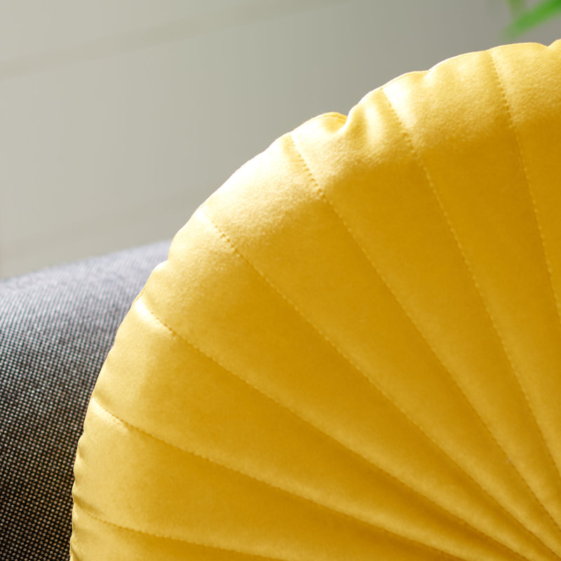 Vallory Golden Yellow Button Tufted 16-inch Square Decorative Pillow