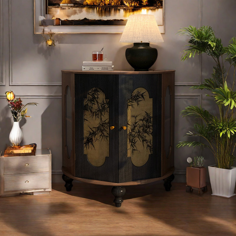 Buffet décoratif moderne en bois massif