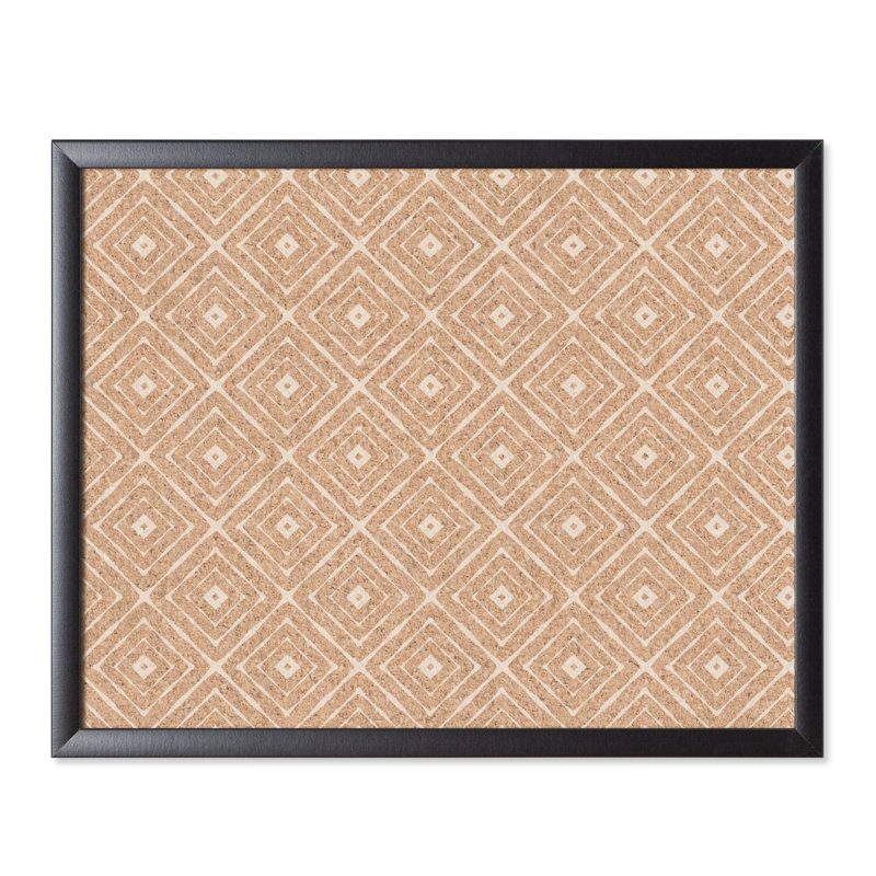 Fashion Cork 35" x 23" Bulletin Board with Black MDF Frame