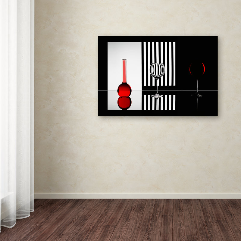 Wrapped Canvas Wall Art - Doris Reindl 'Just Red' Wall Art for Living Room, Bedroom, or Office Décor - 22x32