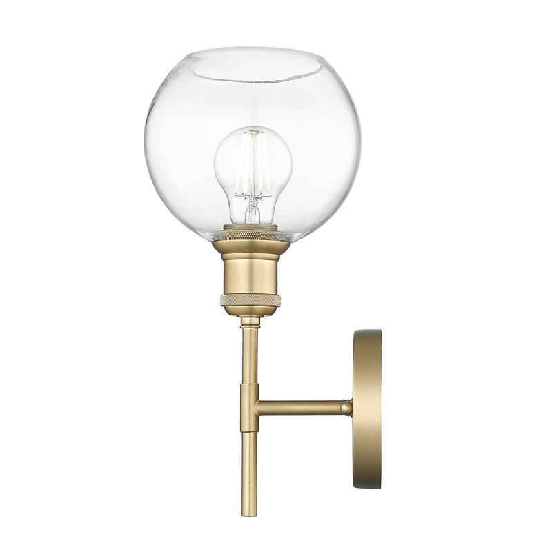 Aamin 1-Light Wall Sconce With Clear Glass, Brushed Champagne Bronze