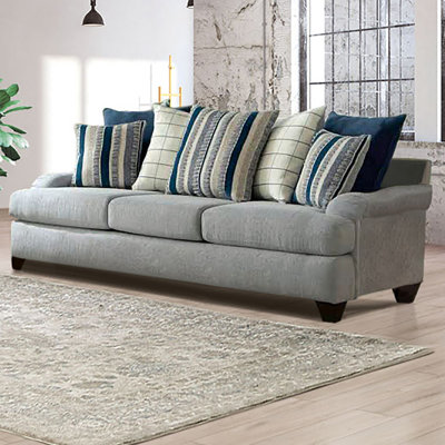 94.4" W Transitional Sofa, Gray