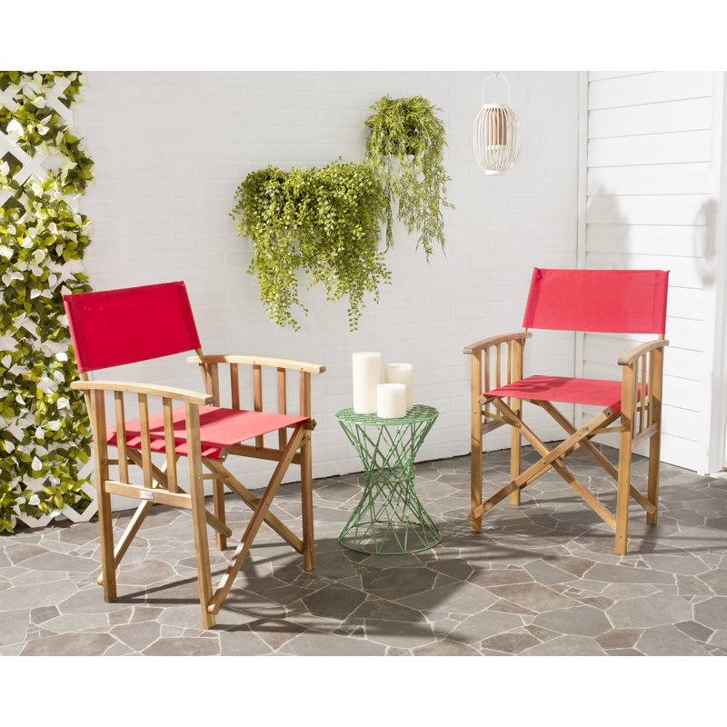 Fauteuil de patio Woodacre, Naturel / rouge