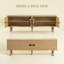 Meuble télé en bois massif de 63,5 po pour téléviseur de 75 po ou moins Bloom, console multimédia à 4 portes avec façade radiale sculptée à la main, meuble décoratif sculptural pour espace de vie, assemblage sans effort, sable-1954086997