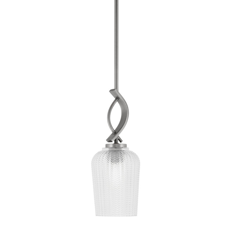 Luminaire suspendu simple à 1 lumière Unia, Clair, New Age Brass