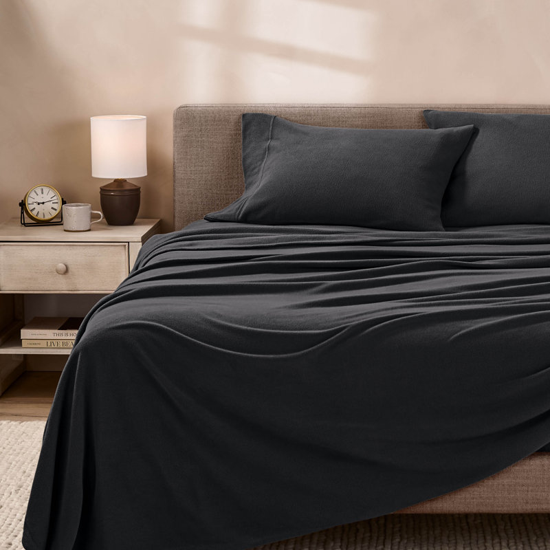 Premium Ultra Soft Polar Fleece Sheet Set, King Sheet Set, Black