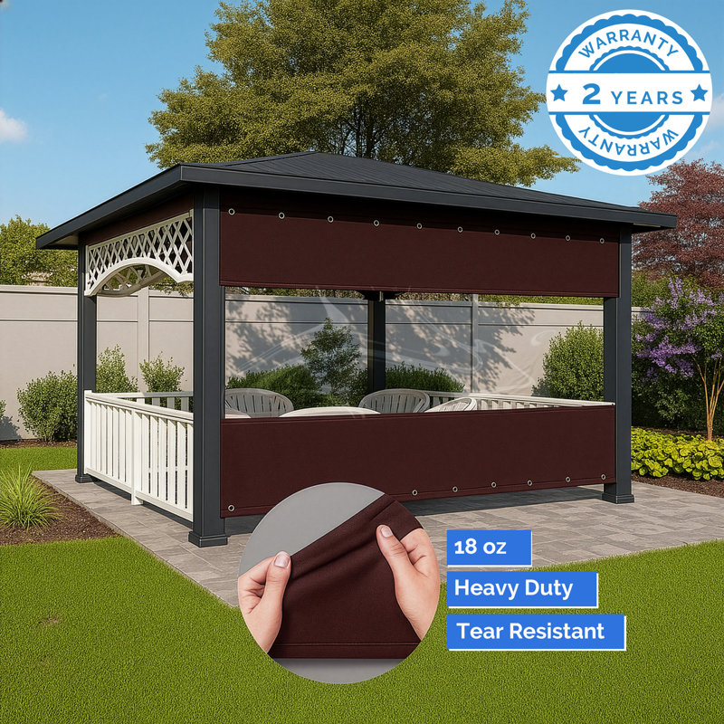 Heavy Duty Outdoor Clear Panel Curtain, All Weather Resistant Tarp Curtain for Pergola Porch Gazebo, Privacy Screen, Blackout Curtains(4 x 8 ft)
