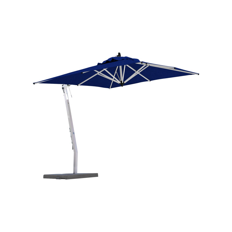Picollo 10' Square Cantilever Umbrella, Paver Frame, Silver Gray