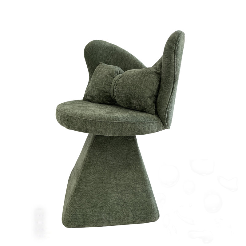 Chaise d'appoint pivotante avec dossier papillon, Vert