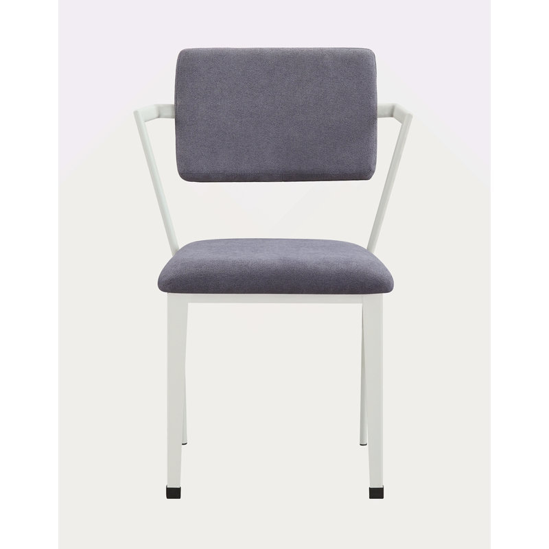 Chaise de bureau en tissu et bronze industriel, White