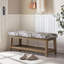 Polyester Upholstered Storage Bench-1152980924
