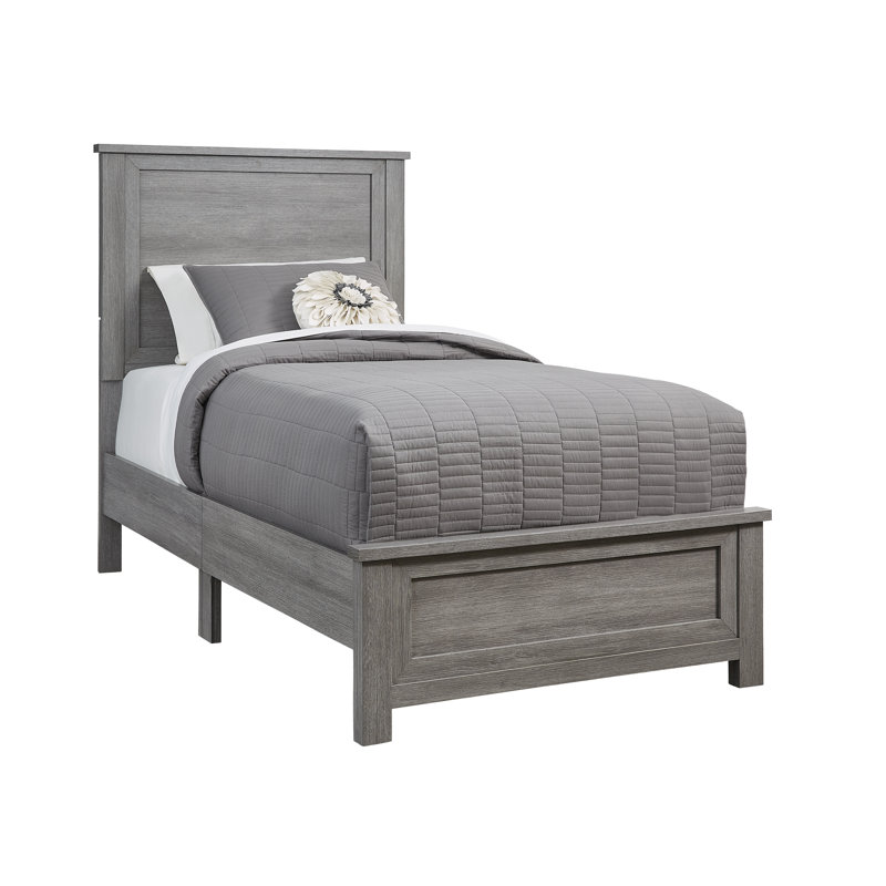 Gray Full Panel Bed with Headboard