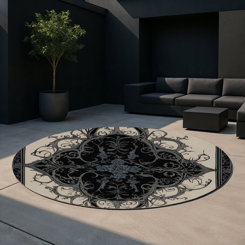Tapis intérieur et extérieur Enchanted Grace, Rond 5 pi